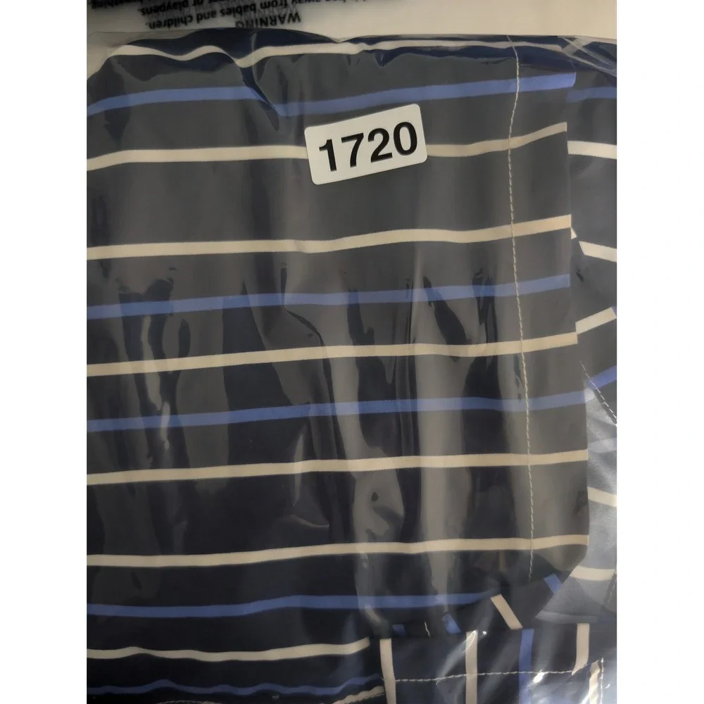 Polo Ralph Lauren Swim Trunks Mens XL Navy Blue Striped Mesh Lined Board Shorts
